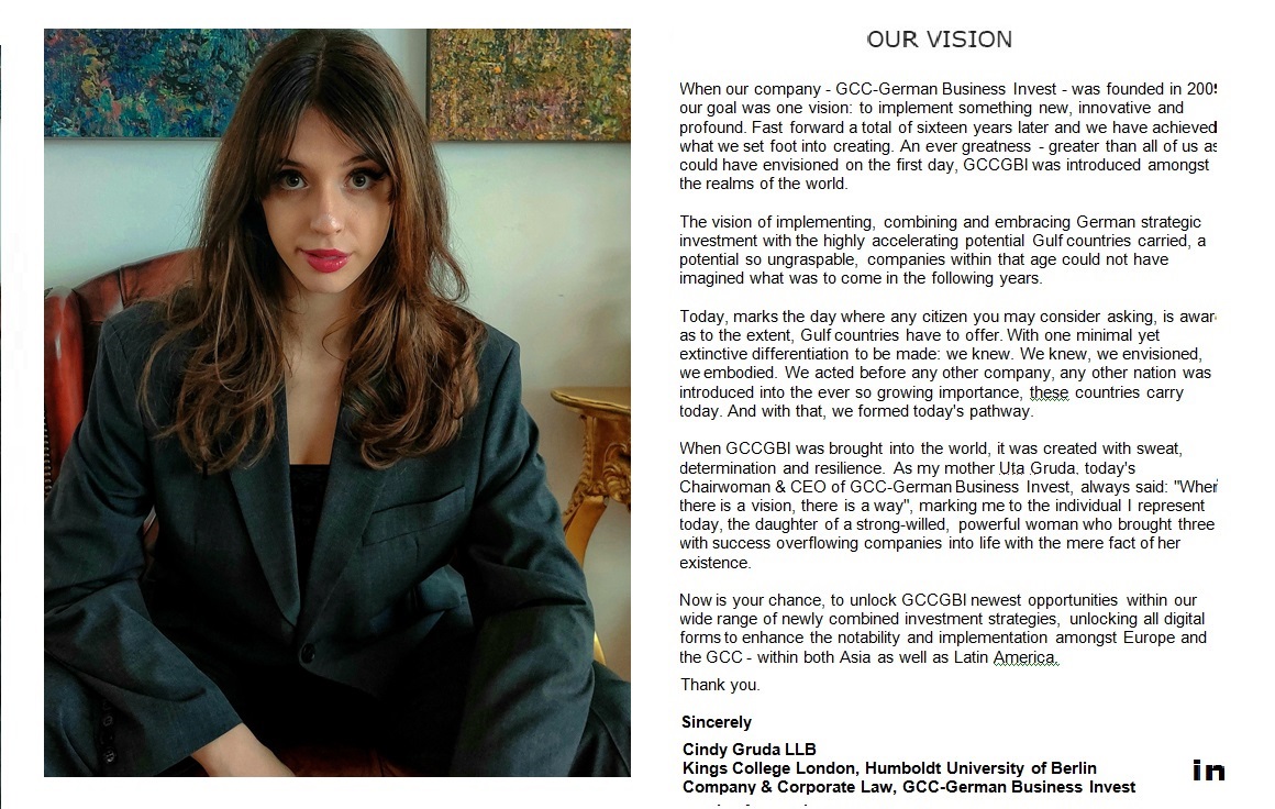 CINDY GRUDA Law GCC-German Business Invest